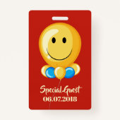 Aangepaste tekst- en kleurenpartijlogo ballon badge (Achterkant)