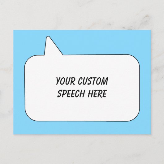 Aangepaste tekst- en kleurspraakbel briefkaart (Voorkant)