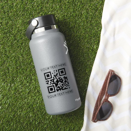 Aangepaste tekst en QR-code gesneden vinyl Sticker (HydroFlask Insitu)