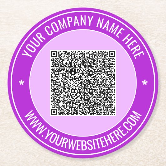 Aangepaste tekst en QR Code Paper Onderzetter Sjab (Voorkant)