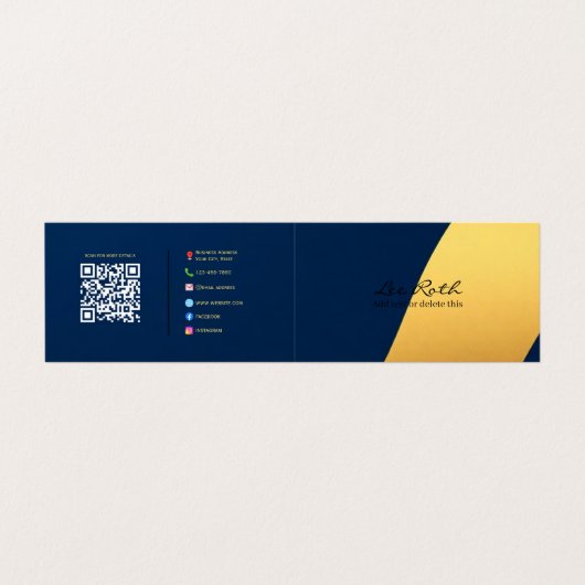 Aangepaste tekst en QR-code | volledig contact | G Visitekaartjes (Buitenkant ongevouwen)