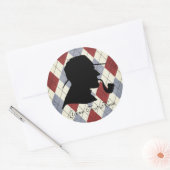 Aangepaste tekst Engelse detective Silhouette Argy Ronde Sticker (Envelop)