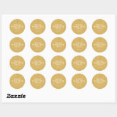 Aangepaste tekst faux glitters Ronde Sticker (Vel)
