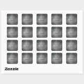 Aangepaste tekst Faux Metal Vierkante Sticker (Vel)