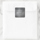 Aangepaste tekst Faux Metal Vierkante Sticker (Tas)