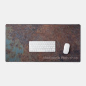 Aangepaste tekst Faux Rusted Metal Bureaumat (Keyboard & Muis)