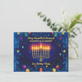 Aangepaste tekst Festival of Lights Elegance Feestdagenkaart (Staand voorkant)