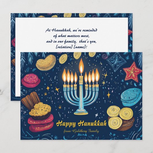 Aangepaste tekst Festival of Lights: Feestdagenkaart (Voorkant / Achterkant)