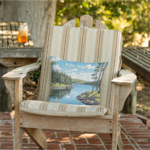 Aangepaste tekst Finland Natuur Illustratie Buitenkussen