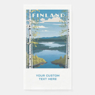 Aangepaste tekst Finland Natuur Illustratie Servet