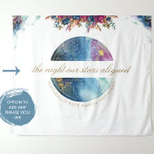 Aangepaste tekst, Floral Celestial foto achtergron Wandkleed