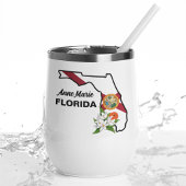 Aangepaste tekst Florida Flag & Flower Sinaasappel