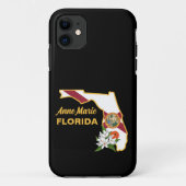 Aangepaste tekst Florida Flag & Flower Sinaasappel Case-Mate iPhone Case (Achterkant)