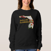 Aangepaste tekst Florida Flag & Flower Sinaasappel Trui (Voorkant)