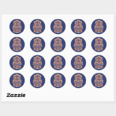 💙 💛 🧡 Aangepaste tekst Folklore met gele bloeme Ronde Sticker (Vel)