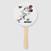 Aangepaste Tekst Football Speler hand fans Handwaaier (Voorkant)