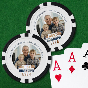 Aangepaste tekst Foto Beste Opa Ooit Poker Chips