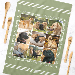 Aangepaste tekst foto collage huisdier hond aardse theedoek
