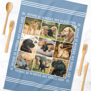 Aangepaste tekst foto collage huisdier hond liefde theedoek