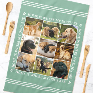 Aangepaste tekst foto collage huisdier hond liefde theedoek