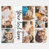 Aangepaste tekst Foto Collage Moderne Familie Keep Fleece Deken (Voorkant (Horizontaal))