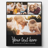 Aangepaste tekst Foto Collage Moderne Familie Keep Fotoplaat (Voorkant)