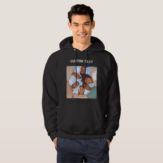 Aangepaste tekst foto hoodie (Voorkant volledig)