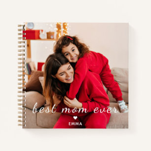 Aangepaste tekst & foto l Best Mom Ever Script Har Notitieboek