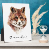 Aangepaste tekst Fox Animal Natuur Fotoplaat (Zijkant)