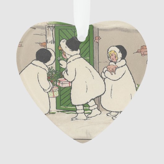 Aangepaste Tekst  Frans Gift Meisjes Kerst Ornament (voorkant)