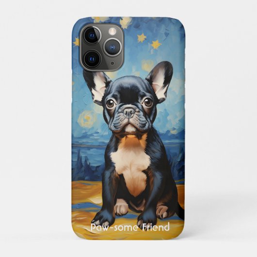 🐕 aangepaste tekst, Franse pup Case-Mate iPhone Case (Achterkant)