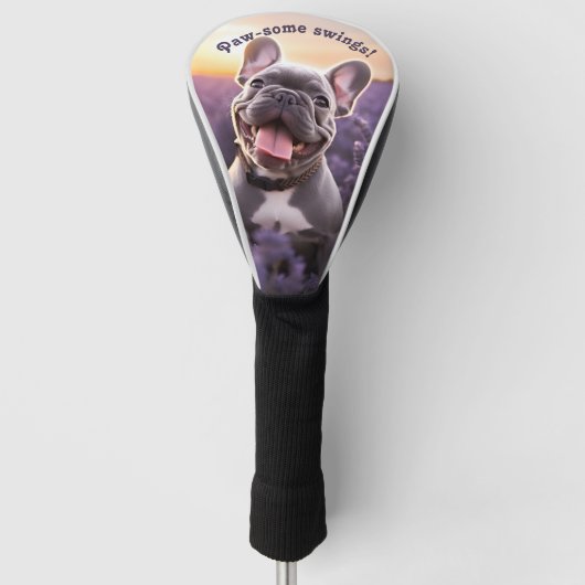 🐕 aangepaste tekst, franse puppy golfheadcover (Voorkant)