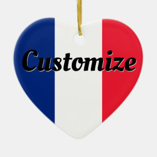 Aangepaste tekst Franse vlag Drapeau Français Tric Keramisch Ornament