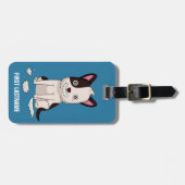 Aangepaste tekst Funny Dog bagagelabel (Voorkant horizontaal)