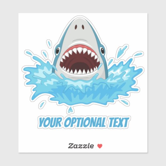Aangepaste tekst Funny Shark Sticker (Vel)