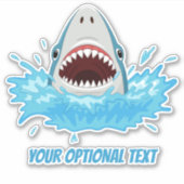 Aangepaste tekst Funny Shark Sticker (Voorkant)