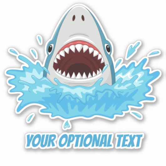 Aangepaste tekst Funny Shark Sticker (Voorkant)