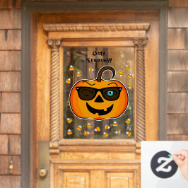 Aangepaste tekst Funny Spooky Pumpkin Window Cling Raamsticker