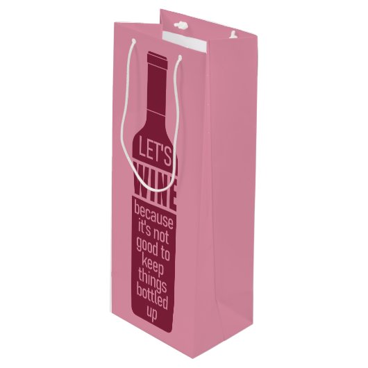 Aangepaste tekst Funny Wine Quote Wijn Cadeautas (Voorkant Gekanteld)