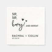 Aangepaste tekst gebaseerd op zwart en wit, eenvou servet (Voorkant)