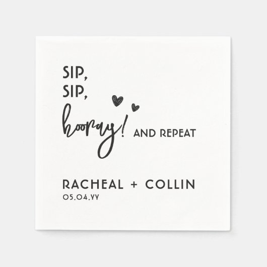 Aangepaste tekst gebaseerd op zwart en wit, eenvou servet (Voorkant)