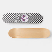 Aangepaste tekst gecontroleerd Paars Snoep schedel Skateboard (Horizontaal)