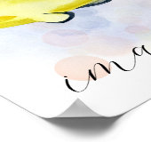 Aangepaste tekst Geel Zwarte Tropische Vissen Ocea Poster (Hoek)