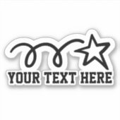 Aangepaste tekst gepersonaliseerde vallende ster v sticker (Voorkant)