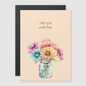 Aangepaste tekst gerbera floral perzik magnetische uitnodiging (Voorkant / Achterkant)