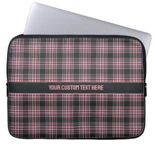 Aangepaste tekst geruit / Schots geruit patroon Laptop Sleeve