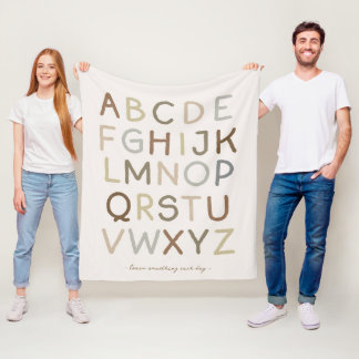 Aangepaste tekst  geschilderd alfabet kinderkamer fleece deken