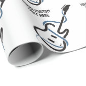 Aangepaste tekst gestileerde gitaar cadeaupapier (Rol Hoek)