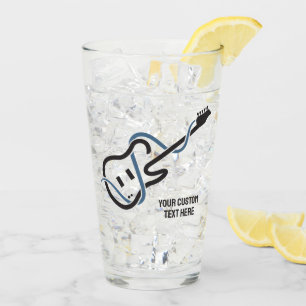 Aangepaste tekst gestileerde gitaar glas