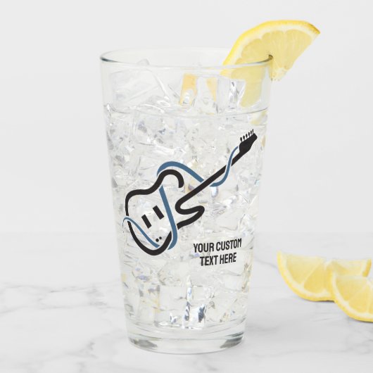 Aangepaste tekst gestileerde gitaar glas (Achterkant ijs)